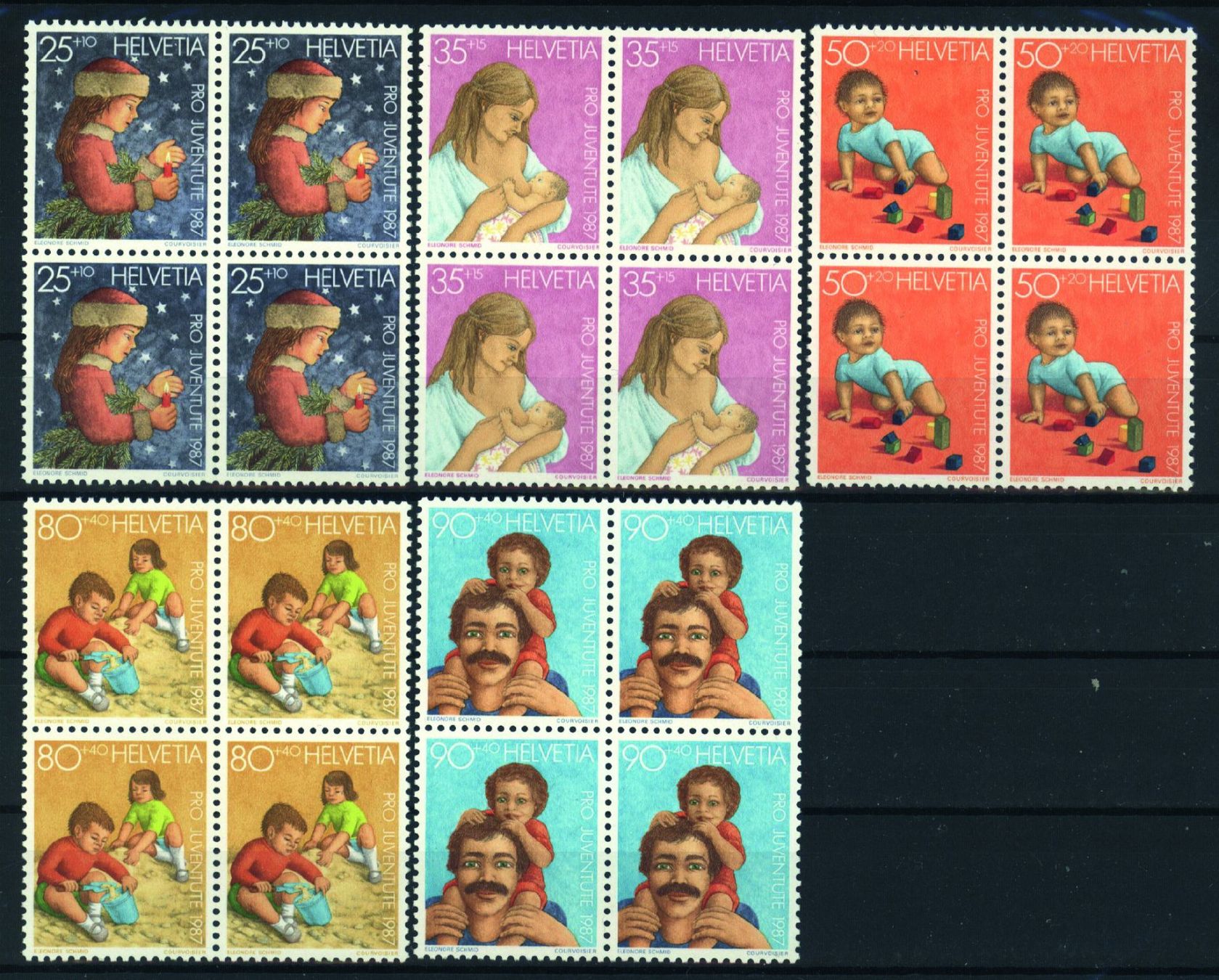 Tutti i francobolli: 1987, Pro Juventute, Viererblöcke ** – Usato da Willisau venduto da Vollstempel