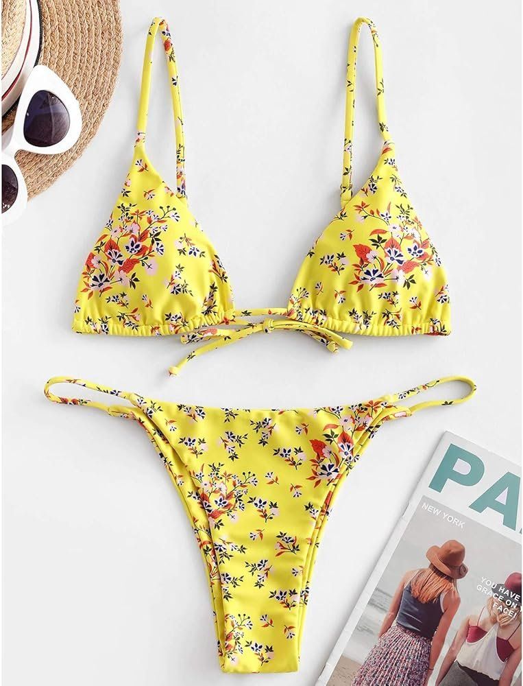 Costumi da bagno & Bikini: Bikini jaune à fleurs - Taille S – Nuovo (secondo la descrizione) da Chavannes-Renens venduto da mau_8rwz