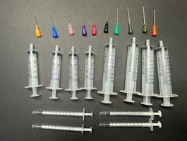 Set Spritzen 1-10 ml mit stumpfen Kanülen, versch. Durchm.