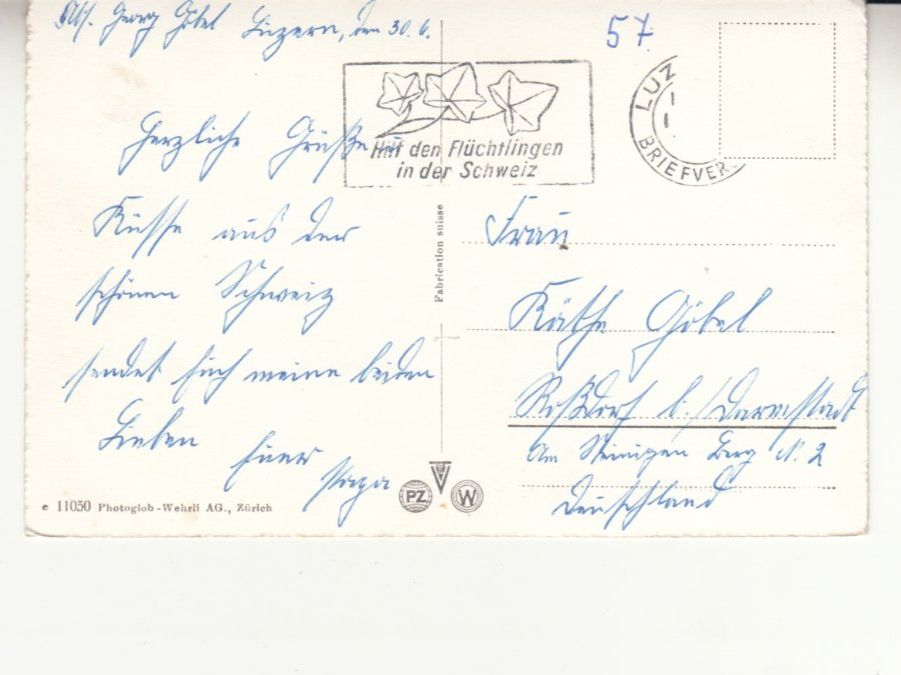 Ansichtskarten: Luzern ca. 1950 – Gebraucht aus Bürglen TG von StampGraf 1