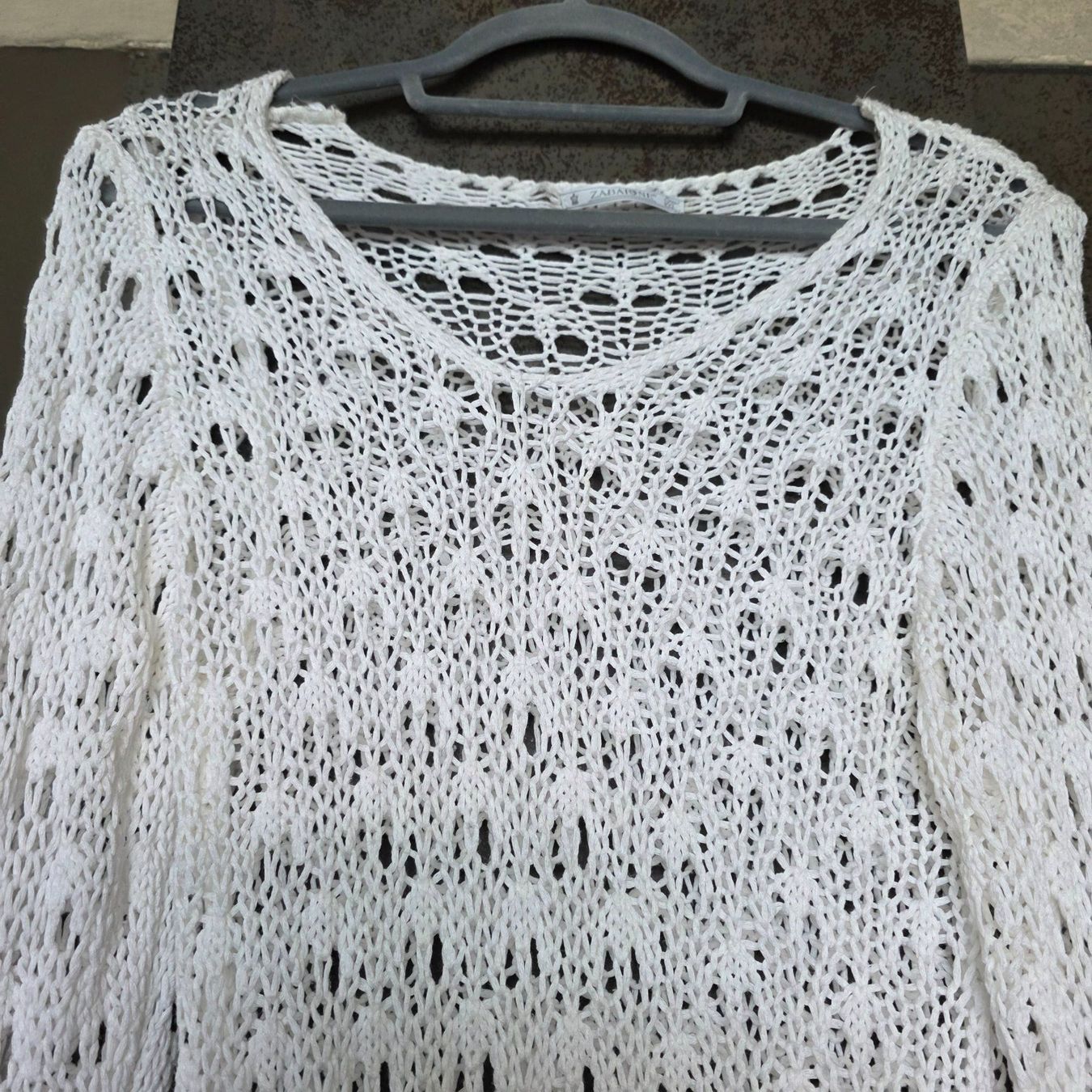 Maglioni & Felpe: 🐸 ZABAIONE GEHÄKELTER PULLOVER / STRANDPULLOVER WEISS – Usato da Môtier (Vully) venduto da Frogs 2