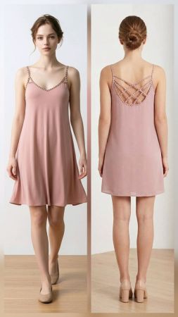 Forever21 Rosa Cocktailkleid / Sommerkleid mit Deko Gr. S