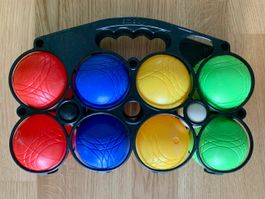 Boccia 8 farbige Kugeln plus 2 kleine Kugeln