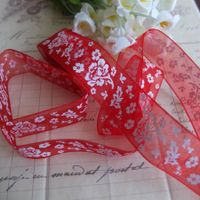 Band Organza rot Rosen 4,5M ruban rouge