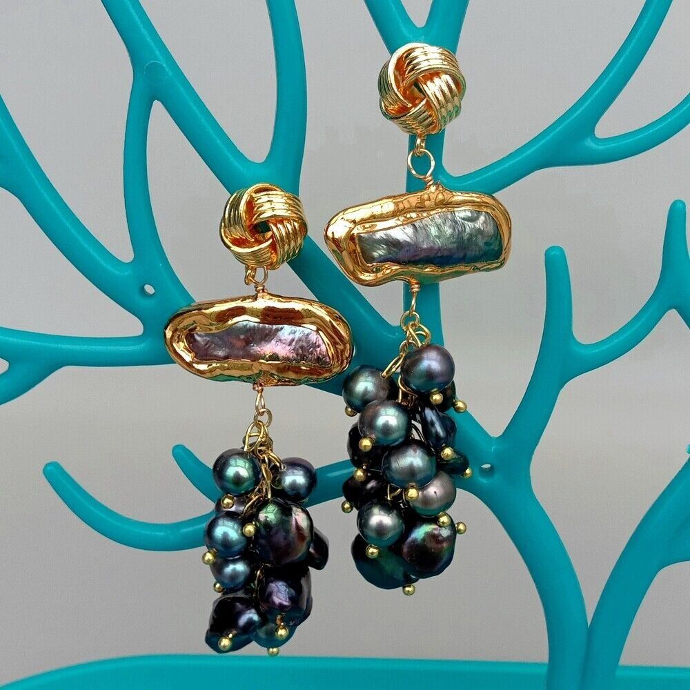 Orecchini pendenti & Orecchini a lobo: Lua schwarz Perlen Ohrhänger Echt Boucles Chandelier Perle N – Nuovo (secondo la descrizione) da Prilly venduto da ilyria73 1