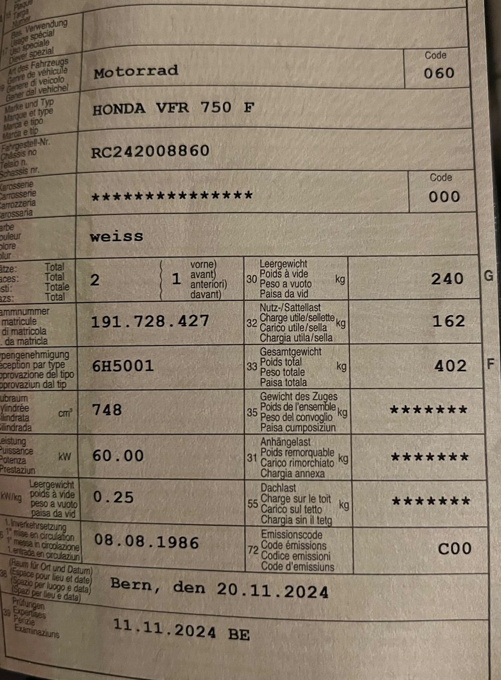 Honda Strasse: Honda VFR 750 F – Gebraucht aus Langnau i. E. von Weke2 5