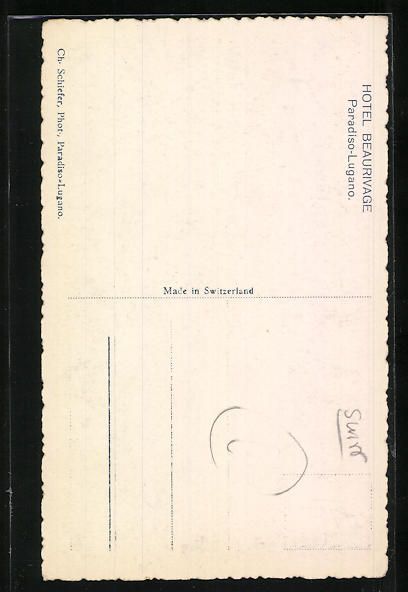 Ansichtskarten: AK Paradiso-Lugano, Hotel Beaurivage – Gebraucht aus Berlin von bartko-reher 1
