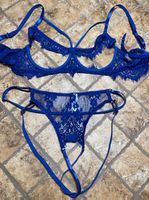 Launge set-aperto tra le gambe-M/L-nuovo-blu elettrico