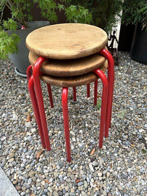 Tabourets: +  HoLz / MeTaLLhoCKeR  + – D'occasion à Winkel par zeho 4