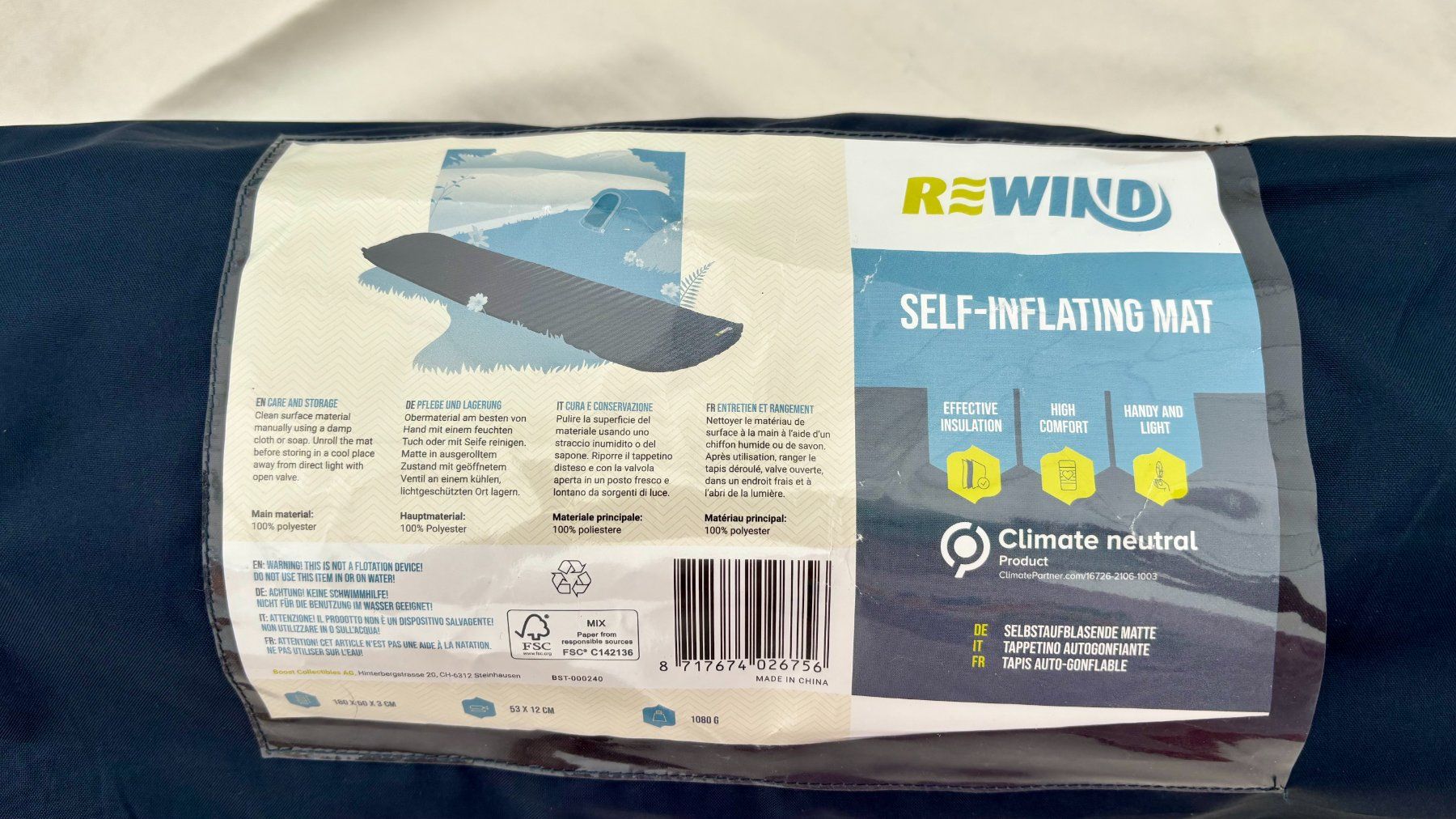 Tappetini fitness: Rewind - selbstaufblasbare Matte - 180 x 50 x 3 cm – Nuovo e nell'imballaggio originale da Rheinfelden venduto da sabine0101 1