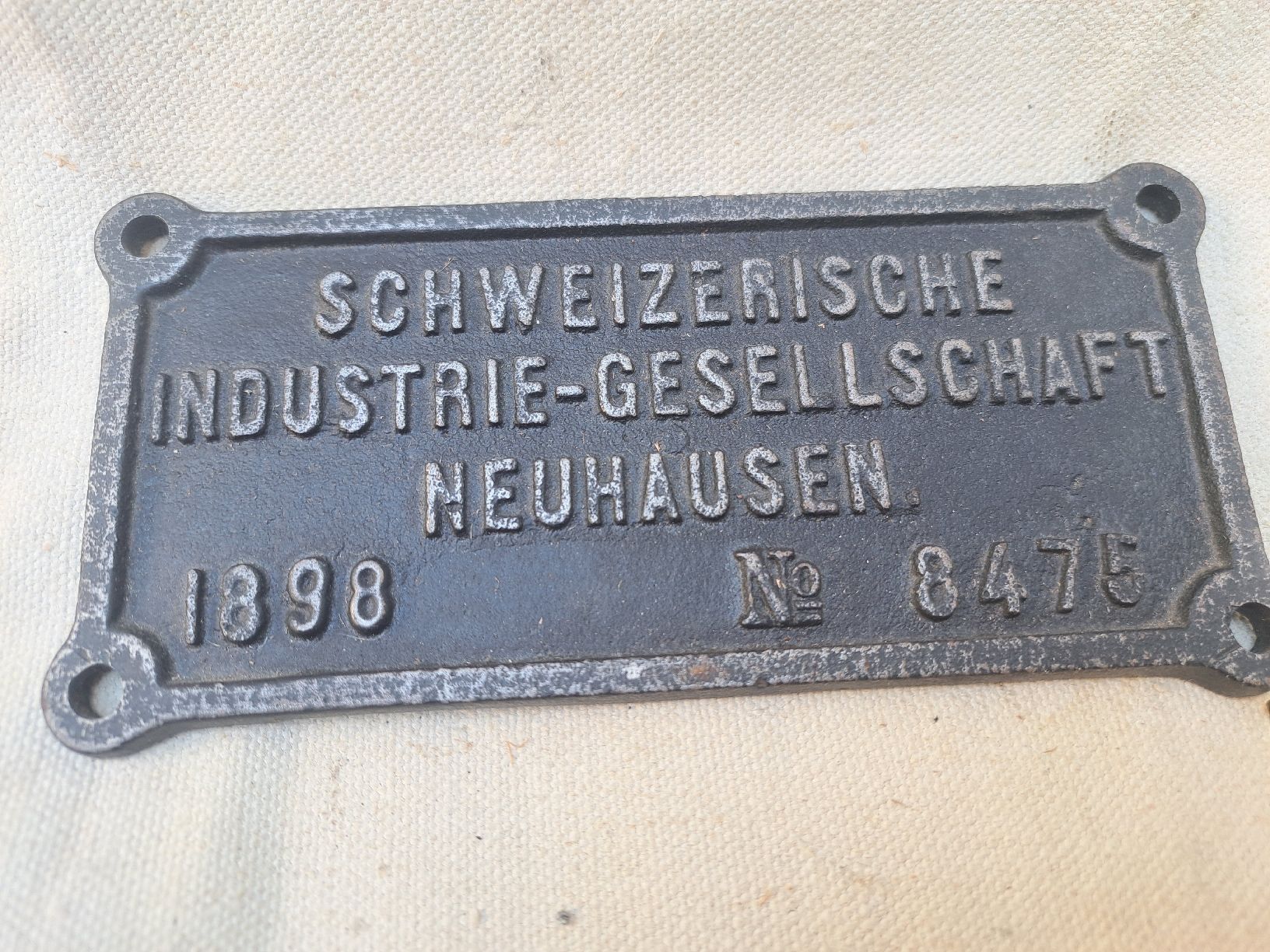 Schilder: Antikes Schild Schweizer. Industrie-Gesellschaft 1898 – Gebraucht aus Muotathal von s_spiess