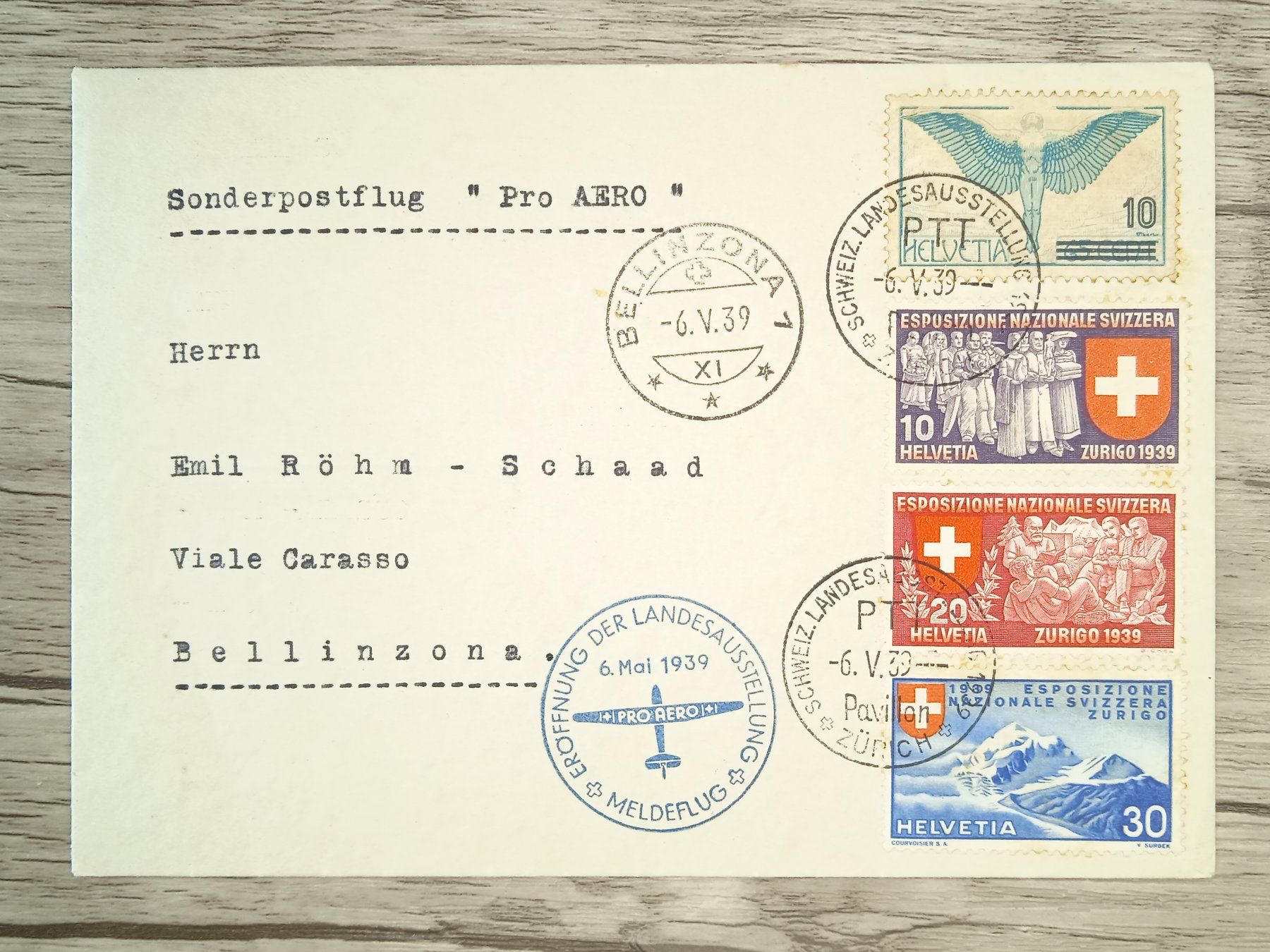 Tutti i francobolli: TR89 Enveloppe + Timbre Suisse 1939 – Usato da Cousset venduto da Patrick_Collections