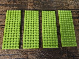 lego 3027 lot de 4 pièces Lime Plate 6 x 16