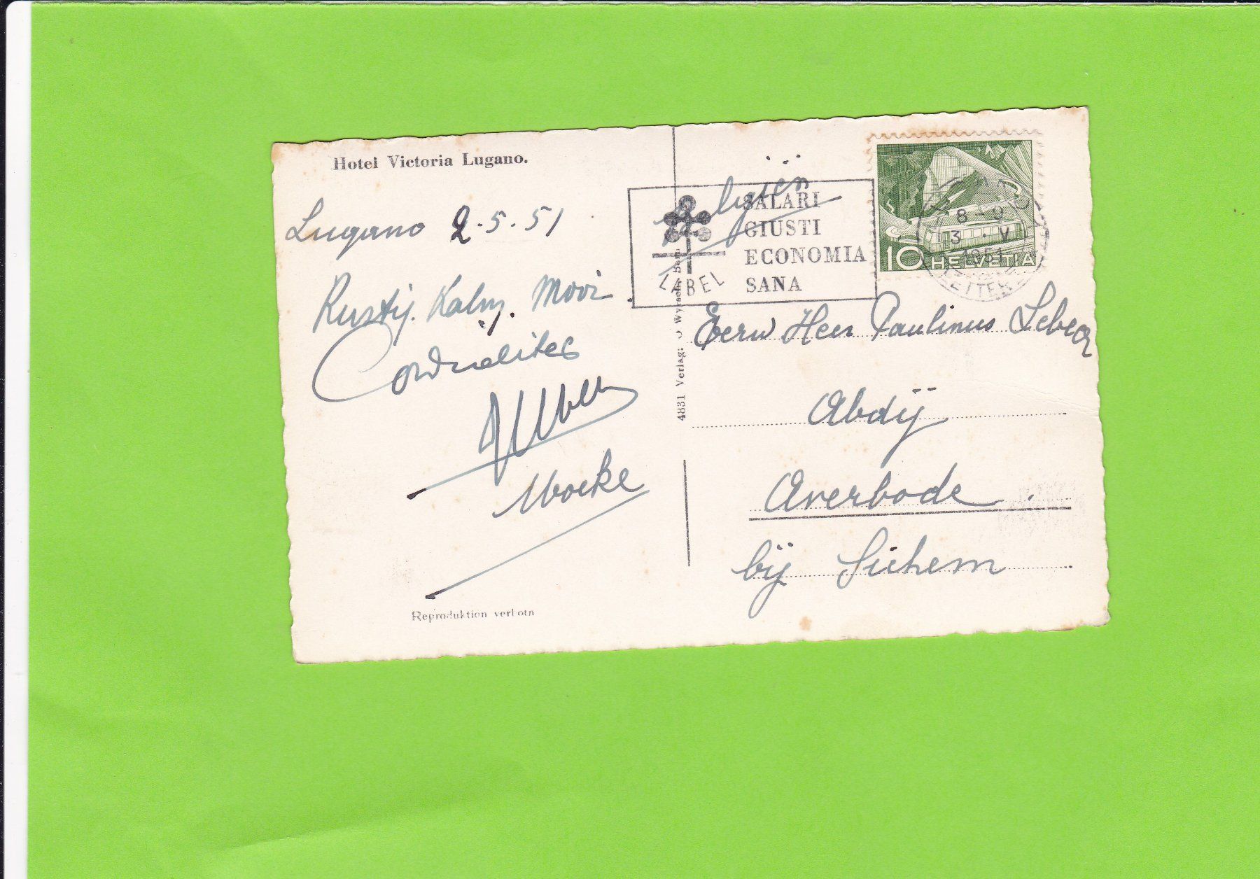Cartoline postali: Hotel Victoria, Lugano – Usato da St. Peterzell venduto da neckertal 1