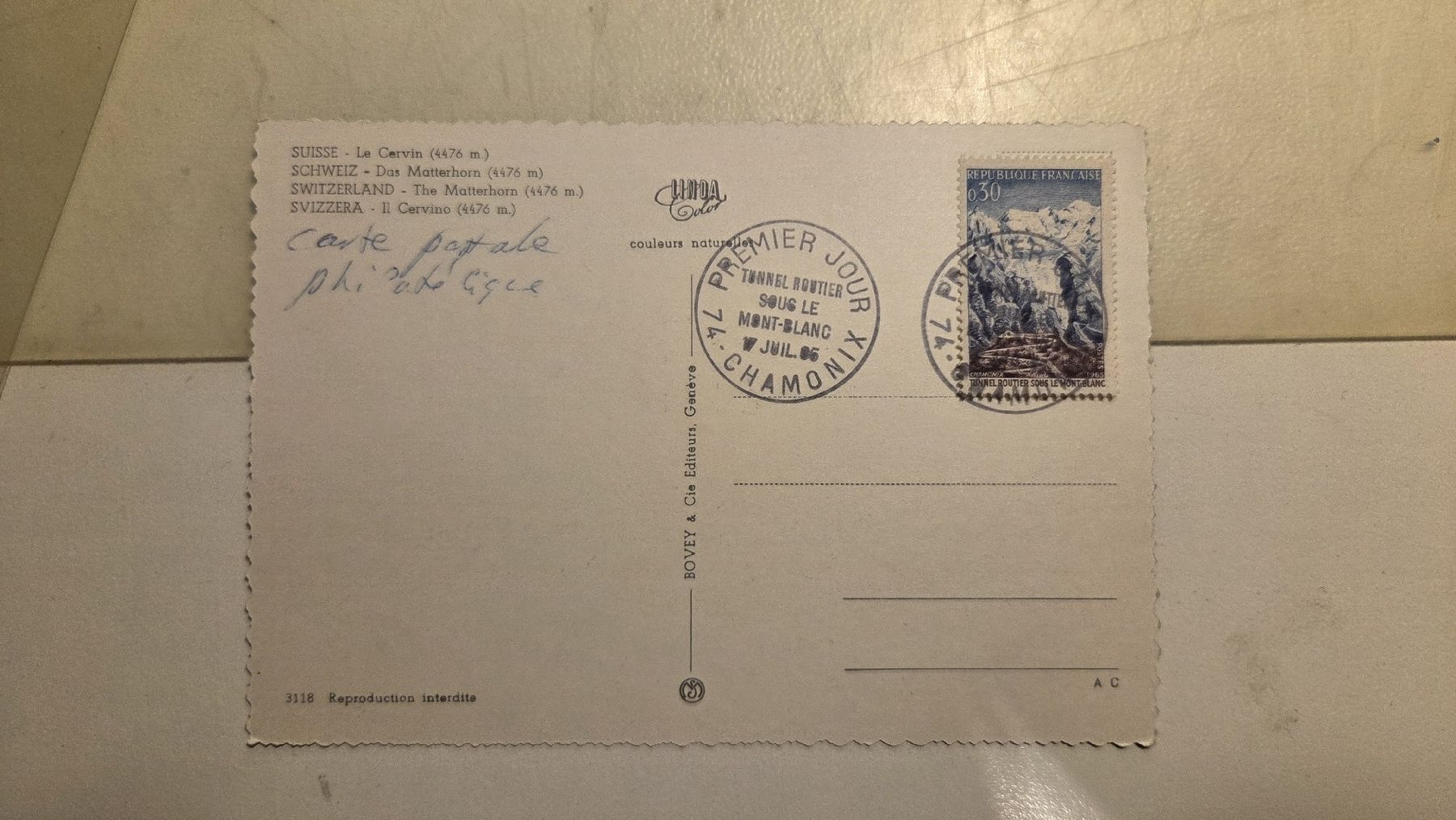 Tutti i francobolli: 1965 Maximumkarte Matterhorn – Usato da Arni AG venduto da Moth68 1