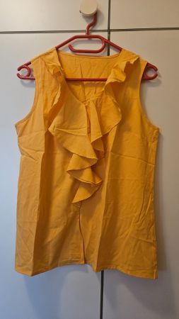 Top canotta con volants arancione tg.M poliestere