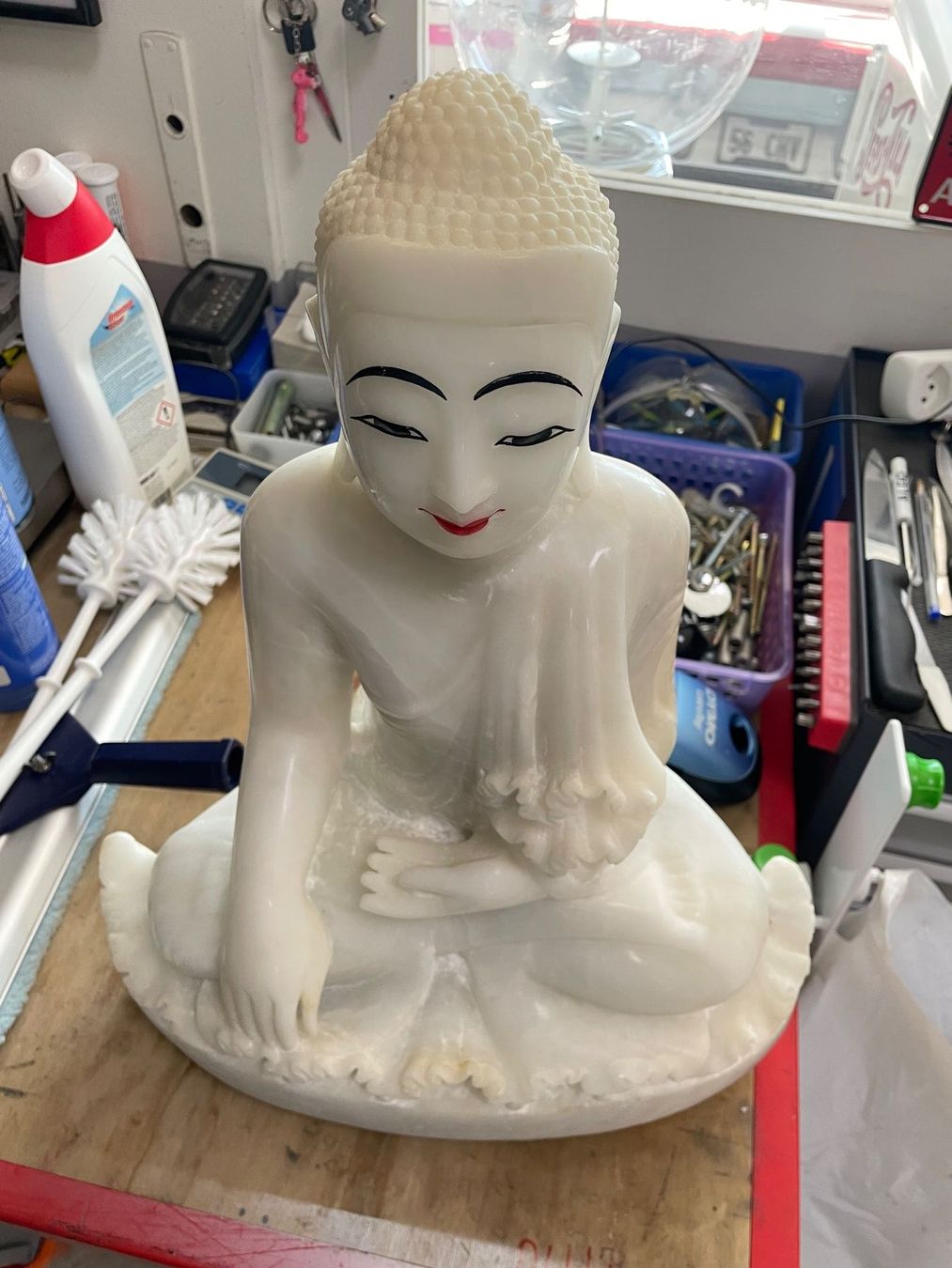 Sculture & Statue: grosser, schwerer Buddha. Marmor, 46 x 34 cm – Usato da Effretikon venduto da Bianchina2 5