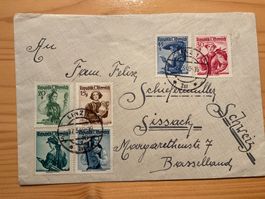 1949 Eingehnder Brief aus Linz Austria nach Sissach BL