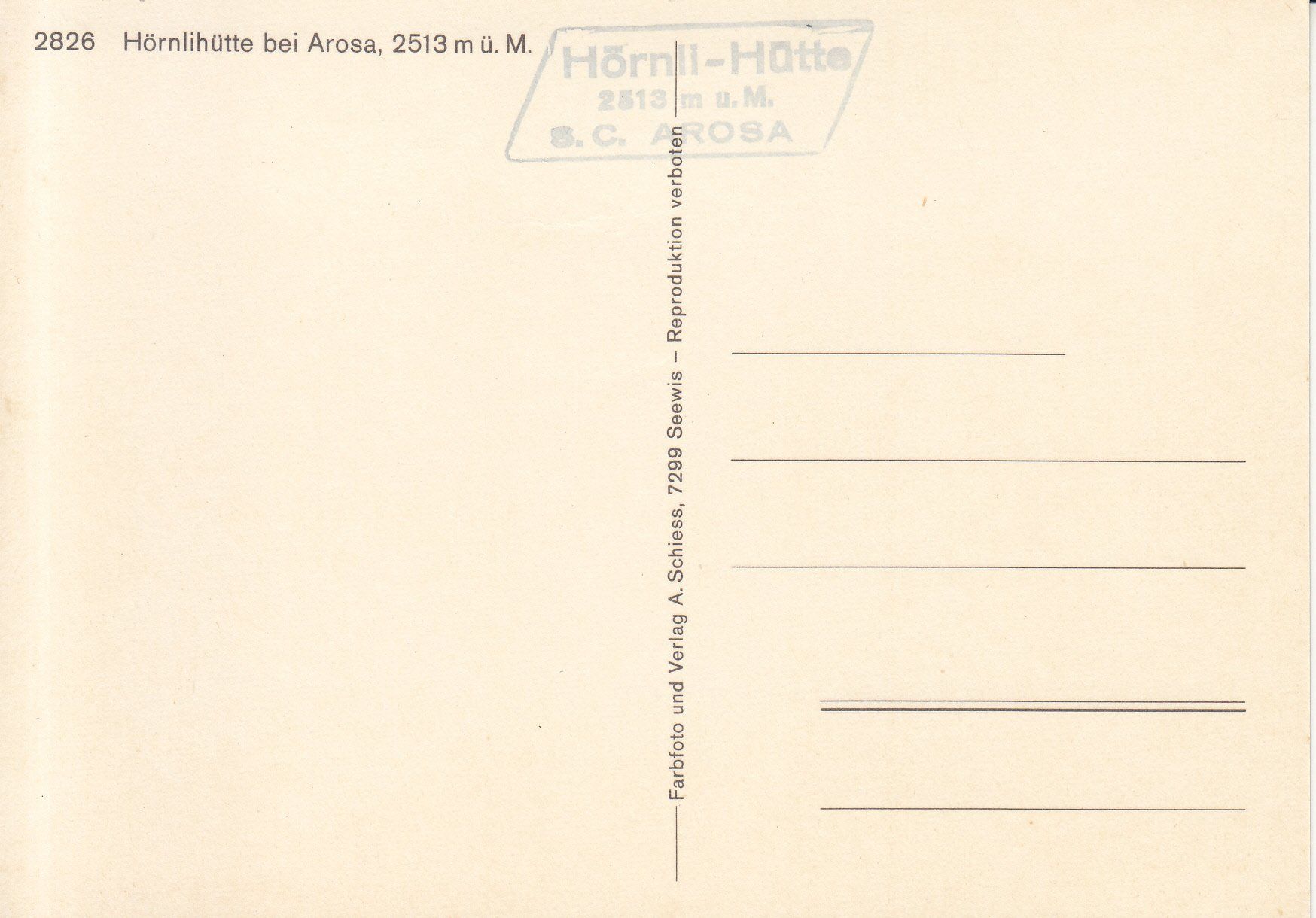Cartoline postali: Hörnlihütte ca. 1970 – Usato da Bürglen TG venduto da StampGraf 1