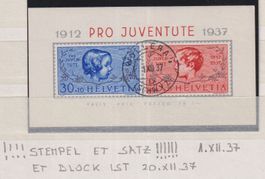 Z52) Block Pro Juventute 1937, Stempel !!!!!!!!!!