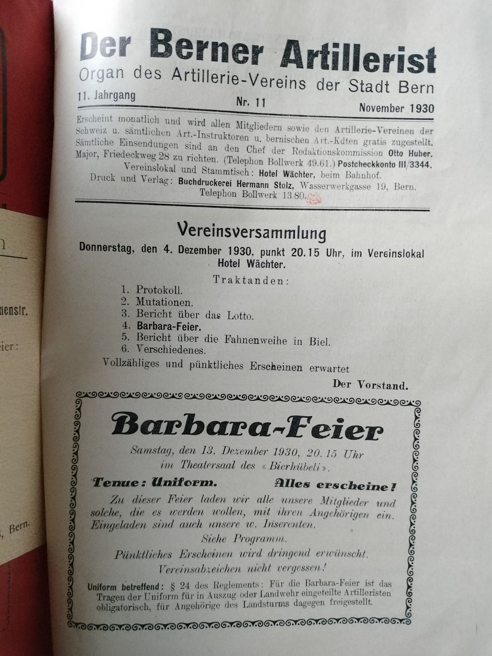 Riviste & Magazine: Antike Schweizer Armee Militär Zeitschrift 1930 – Usato da Schwanden Sigrisw venduto da cadieux71 3