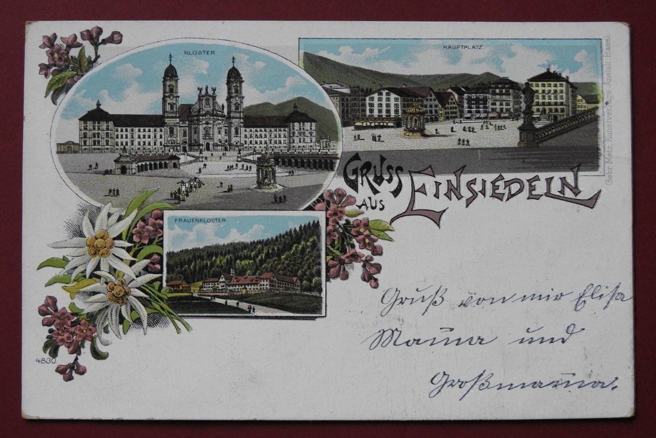 Cartoline postali: Litho Gruss aus Einsiedeln ! – Usato da Rain venduto da 999-800-K