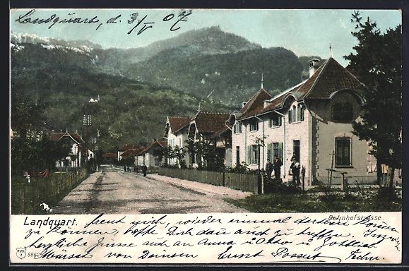 Cartoline postali: Landquart, Blick in die Bahnhofstrasse – Usato da Berlin venduto da bartko-reher