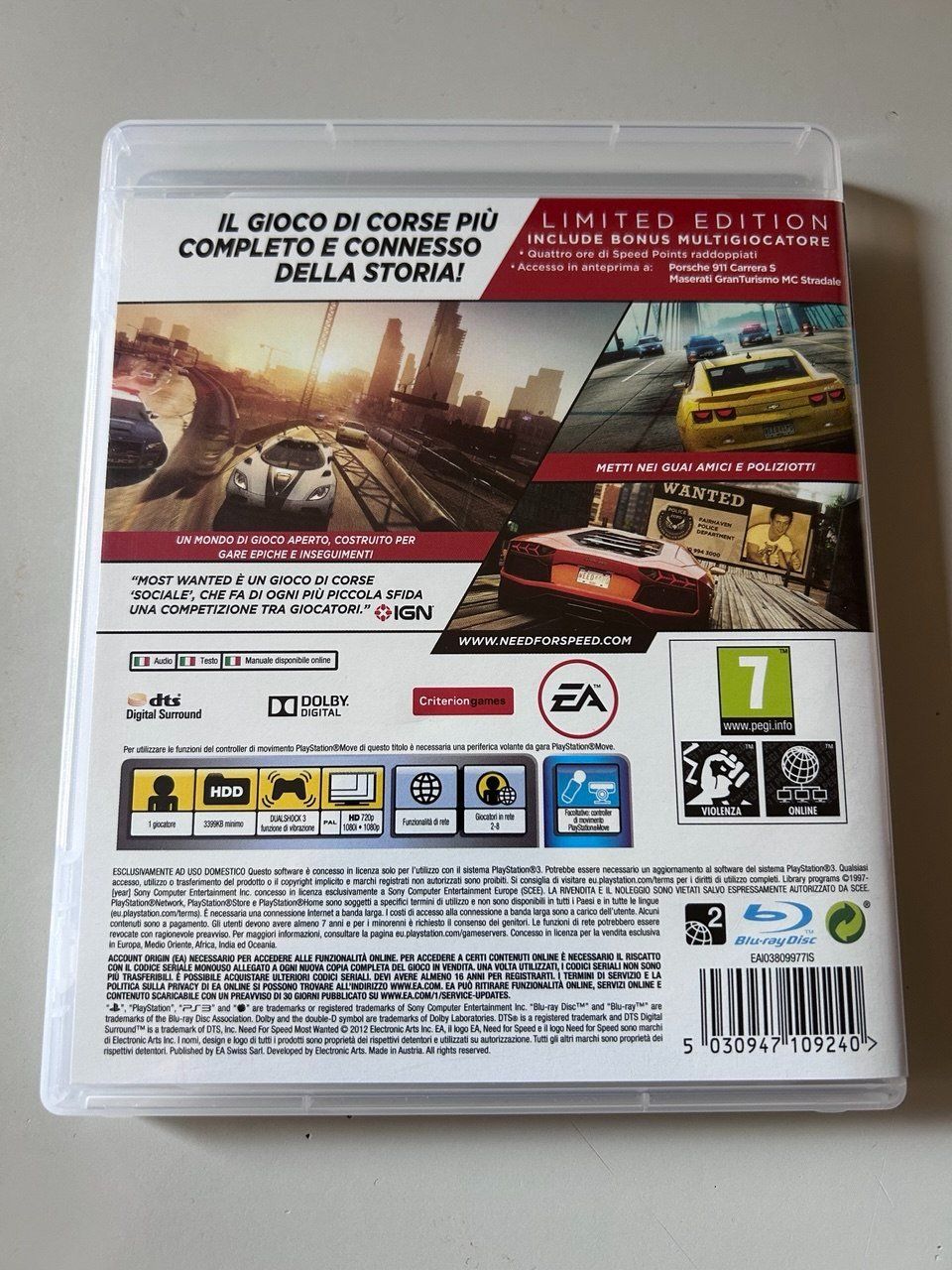Sony Jeux: Need for Speed: Most Wanted - Limited Edition per PS3 – D'occasion à Giubiasco par LorisVale 1