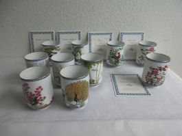 10 Japanische Teetassen, für div. Monate, Franklin Mint