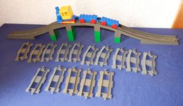 LEGO Duplo Eisenbahn Brücke, Schienen und Schiebezug