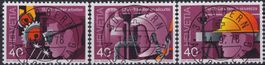 1978, Nr.614-616 (SUVA-Arbeiter) mit Ersttags-Vollstempeln