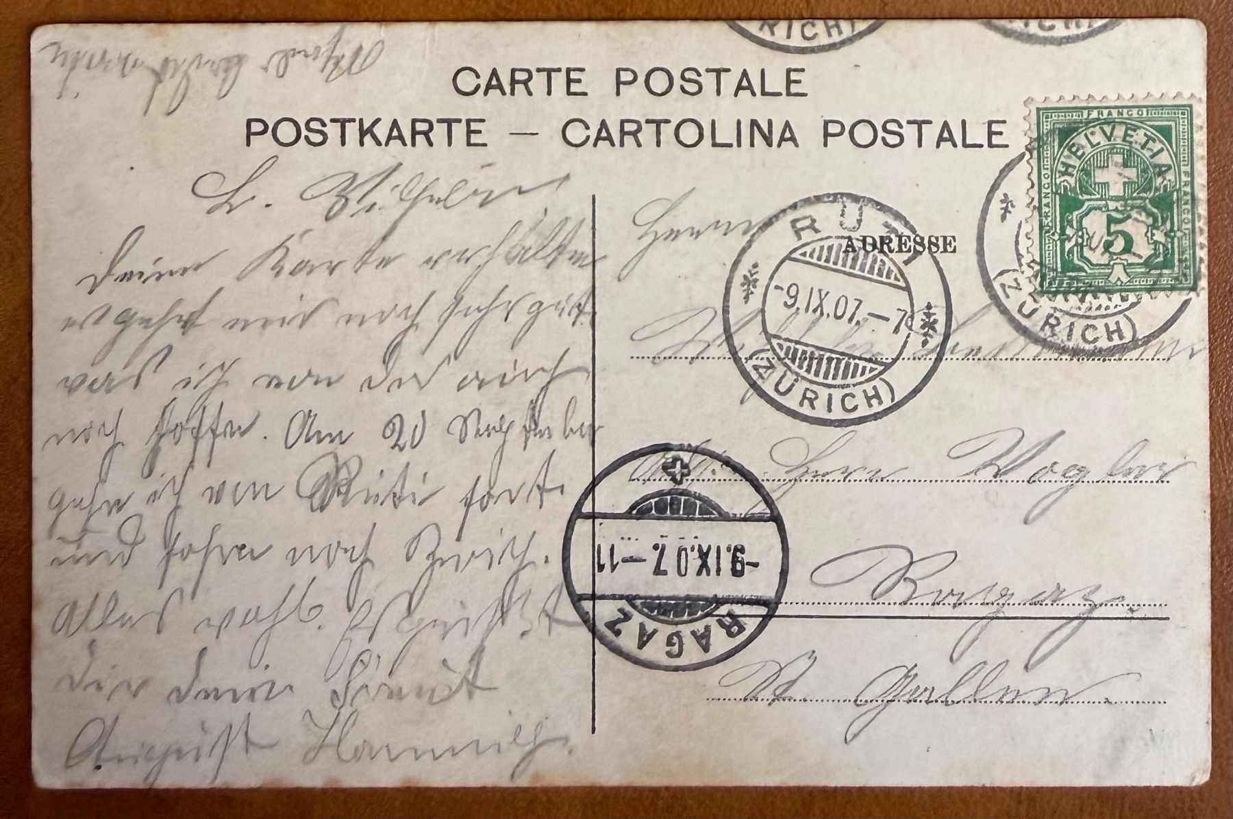 Cartoline postali: Rigibahn - Bahn - Schnurtobelbrücke - 1907 – Usato da Lutry venduto da Ediego 2