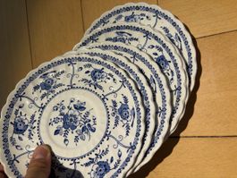 Johnson Bros Indies kleine Speiseteller 6er Set blau weiss