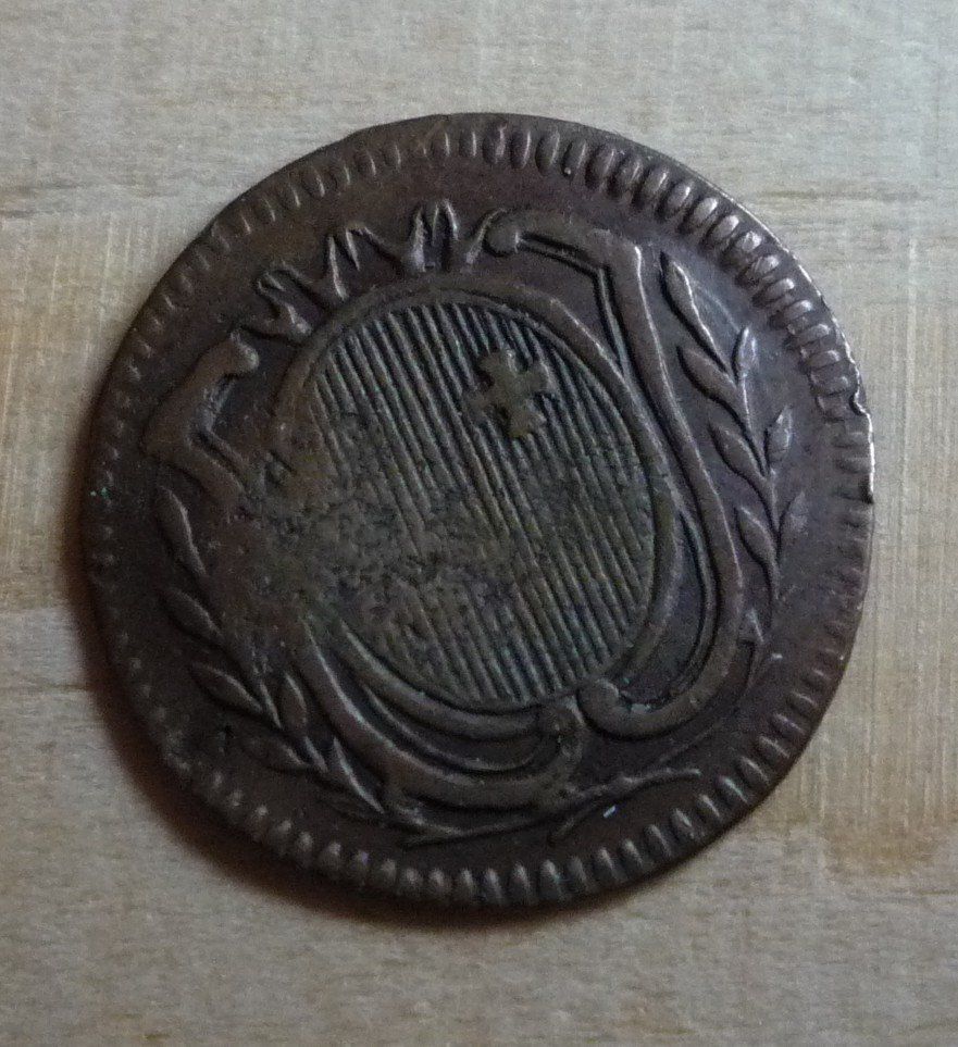 Alle Münzen: 1 Rappen Schwyz, 1812 – Gebraucht aus Rieden SG von Sammelfreund