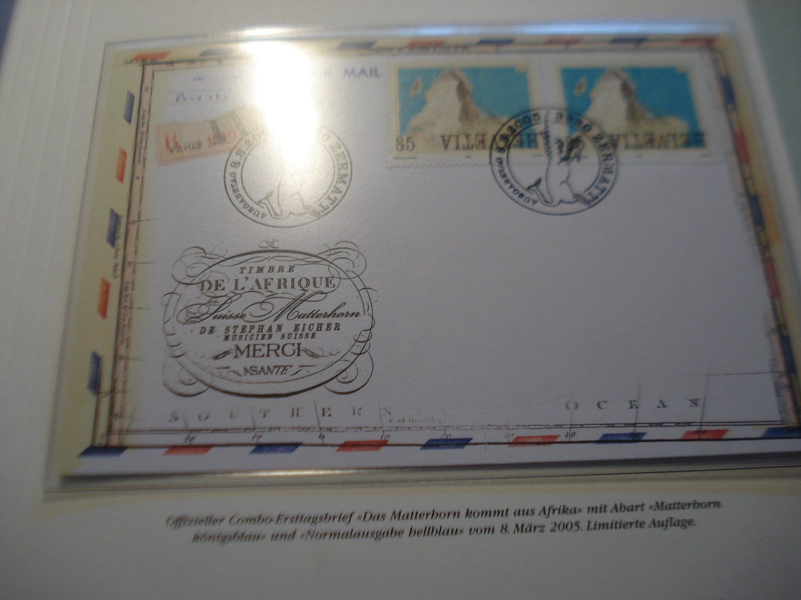 Tutti i francobolli: FDC "Afrika" 2005, mit Abart Königsblau – Usato da Niederwil AG venduto da morostahu