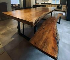 LUXUS MASSIVHOLTISCH AKAZIE BAUMKANTE  LACKIERT 220x100cm!