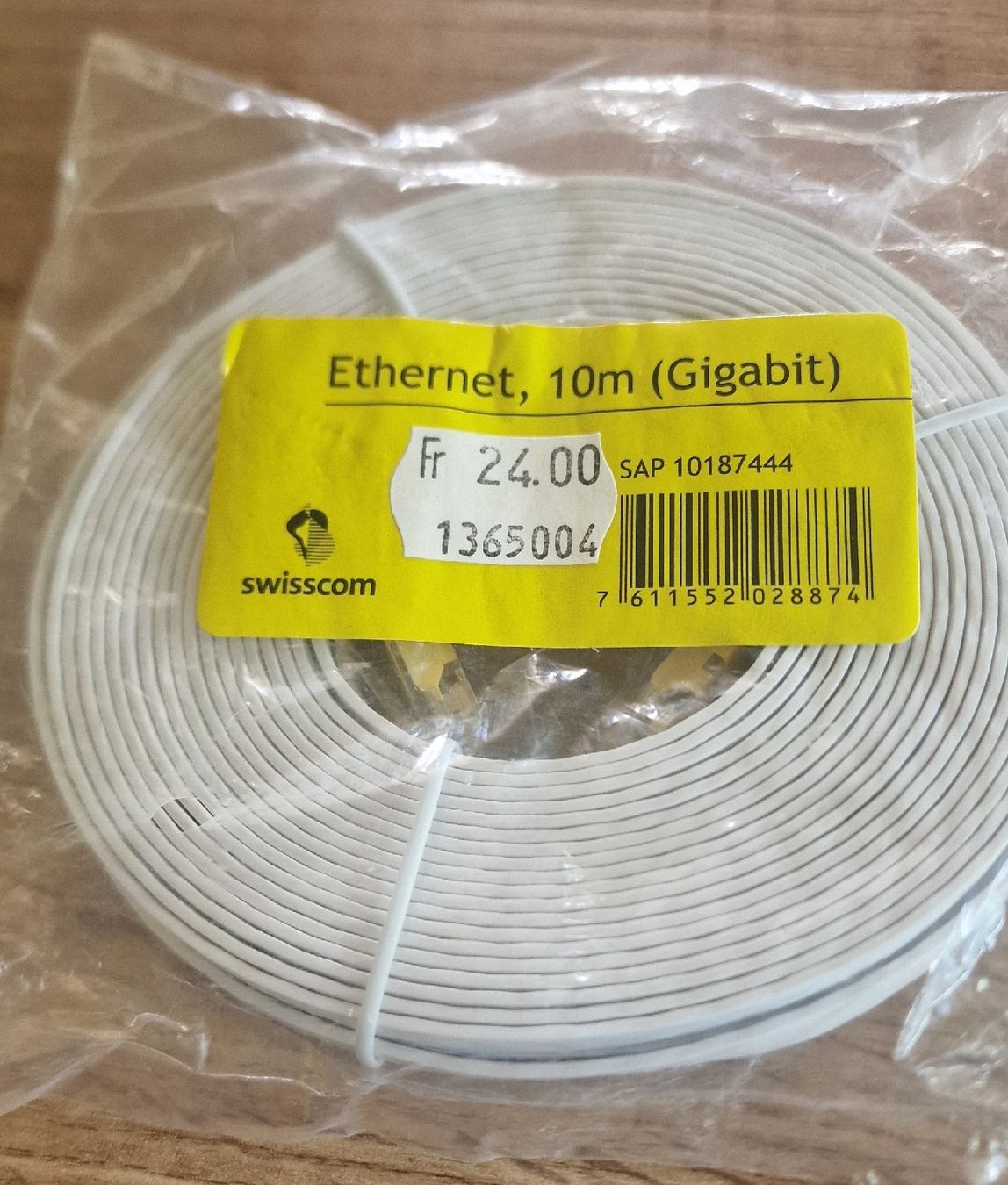 Swisscom Cavi: Swisscom Ethernet 10m (Gigabit) – Nuovo e nell'imballaggio originale da Ziefen venduto da Ringwraith