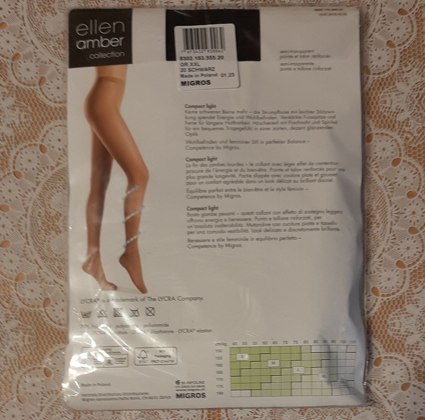 Ellen Amber Calze & Collant: Ellen Amber Compact Light Strumpfhose 40den Gr.XXL Schwarz – Nuovo e nell'imballaggio originale da Amriswil venduto da Celini3 1