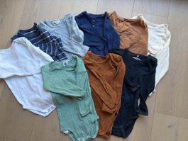Paket 9 langarm Bodies - Gr 86/92 - Petit Bateau etc