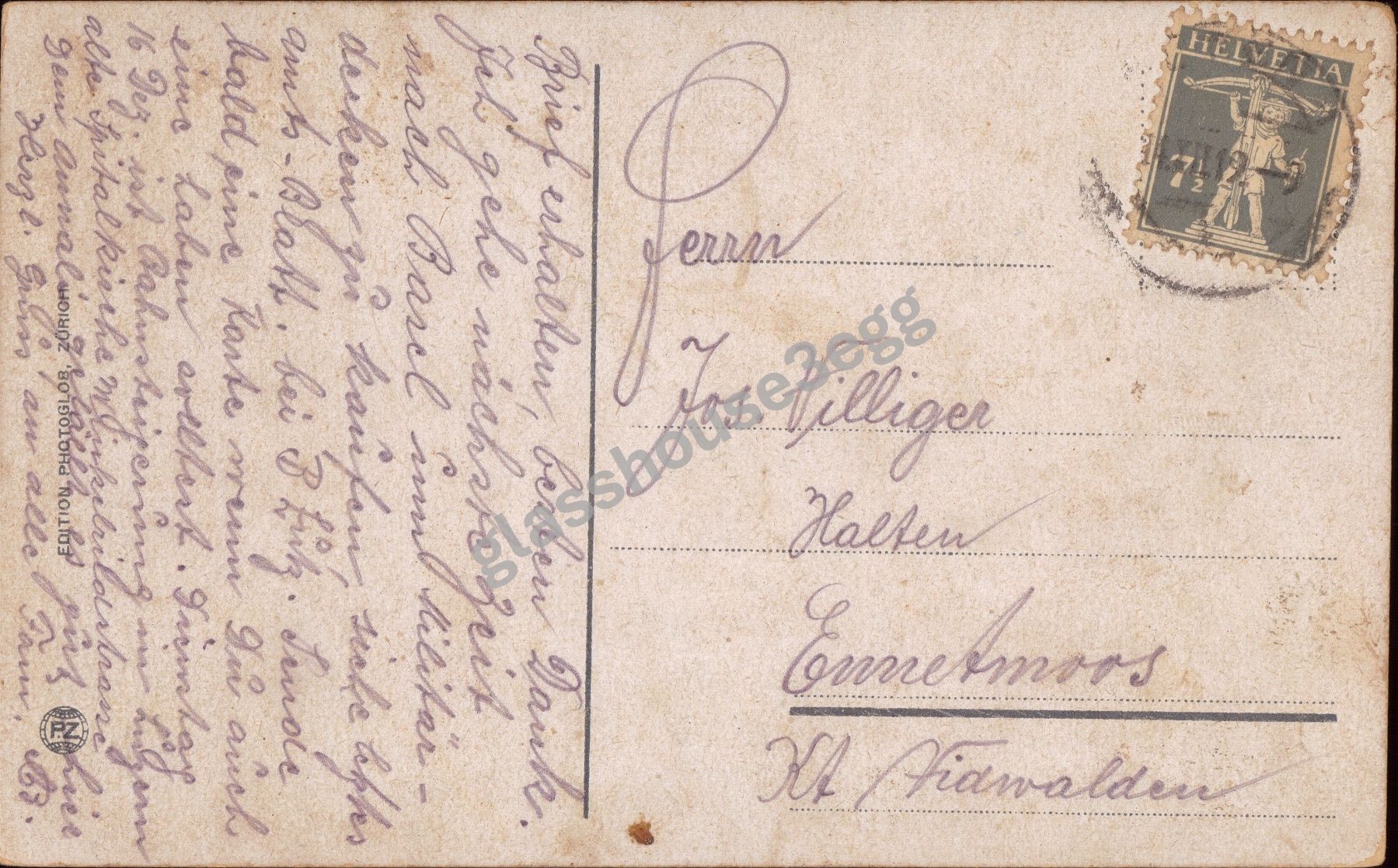 Cartoline postali: AK 1919 Olten – Usato da Eggersriet venduto da glasshouse3egg 1