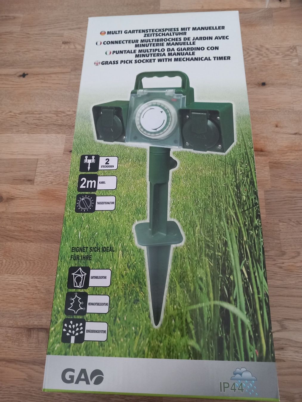 Spine: Gartensteckdose mit Zeitschaltuhr – Nuovo e nell'imballaggio originale da Thun venduto da Beas-Allerlei