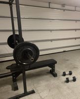Squat Rack - inkl Bank und Hanteln
