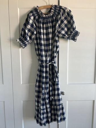 Dôen Kleid Kariert Blau Weiss Grösse S guter Zustand