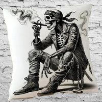 🏍️ Rockiger Schädel-Biker Kissenbezug 💀🔥