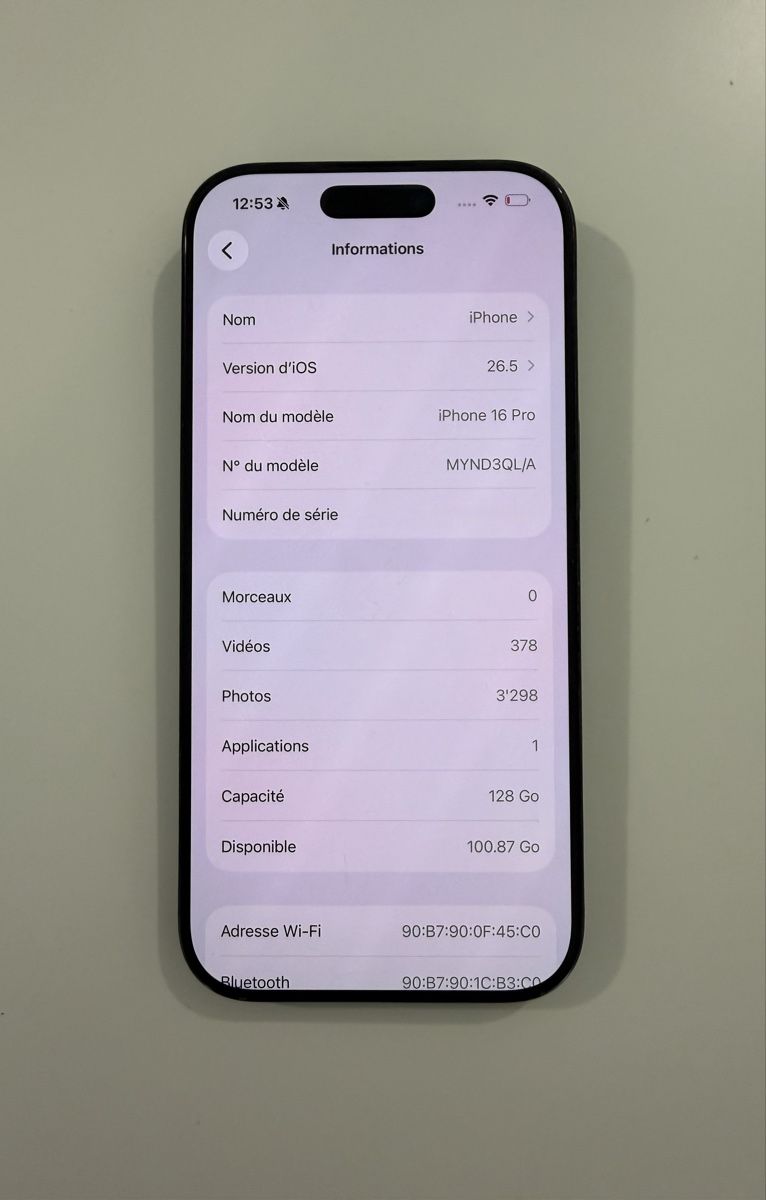 Apple Portables: iPhone 16 Pro 128 Go noir – D'occasion à Yverdon-les-Bains par AVRS.CH 1