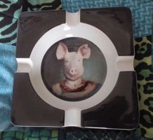 Grosser Kare Design, Schwein, Piggy mit Kleid, Vintage, rar!