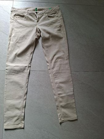 BENETTON Beige Skinny Pin up HOSE Gr. 30