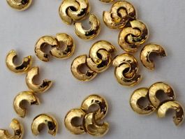 99x 3mm Eisen Endteile Kaschier Gold crimps Schmuck Basteln