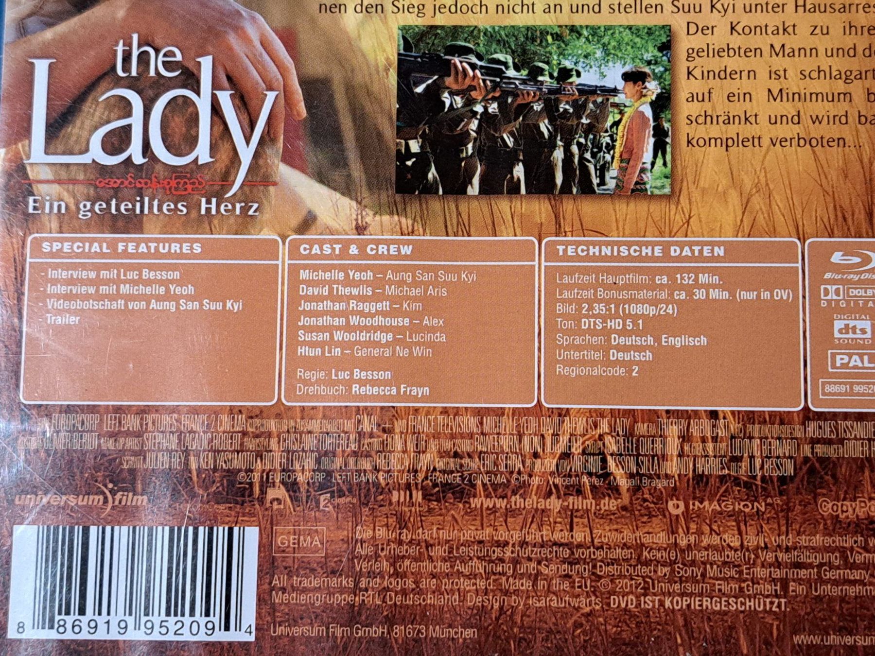 Alle DVDs: Blu-ray The Lady, Ein geteiltes Herz von Luc besson – Neu (gemäss Beschreibung) aus Unterseen von Kanica 4