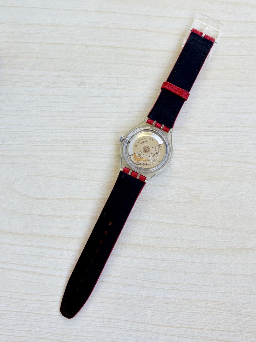 Swatch Orologi: Swatch Automatic Uhr transparent rot mit Box 1991 – Nuovo (secondo la descrizione) da Grenchen venduto da chththl 7
